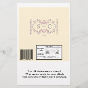 Flyer Elegante Boda morado grande envuelto de Hershey