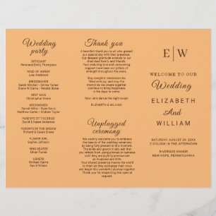 Flyer Elegante Boda simple de monograma de engrase