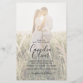 Flyer Elegante Boda verde esmeralda de foto del presupue