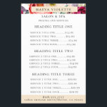 Flyer Elegante Boho Floral Business Service/Pricing Flye<br><div class="desc">Flores,  plumas y follaje bohemias de acuarela elegantes en tonos moda morado,  burdeos,  melocotón,  rosa,  crema y verde,  servicios de negocios y folleto de precios. El color del texto y el estilo de fuente se pueden personalizar.</div>