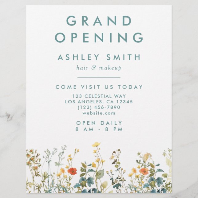 Flyer Elegante campo de flores silvestres (Frente)