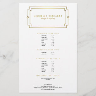 Flyer Elegante Deco Profesional Blanco/Dorado