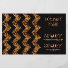 Flyer elegante estampado de leopardo patrón geométrico d