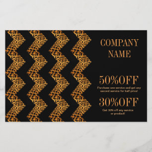 Flyer elegante estampado de leopardo patrón geométrico d