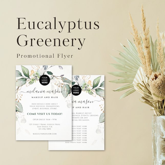 Flyer Elegante Eucalyptus Greenery Botánica Promocional (Subido por el creador)