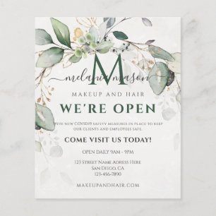 Flyer Elegante Eucalyptus Greenery Botánico