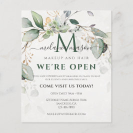 Flyer Elegante Eucalyptus Greenery Botánico