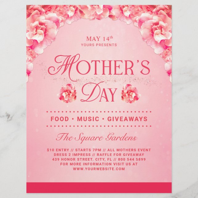 Flyer Elegante evento de celebración del Día de la Madre (Frente)
