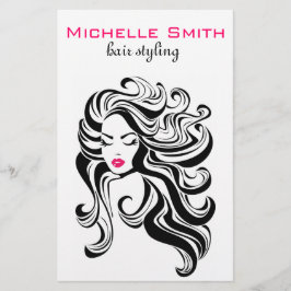 Flyer Elegante extensiones de pelo de cabello de estilo