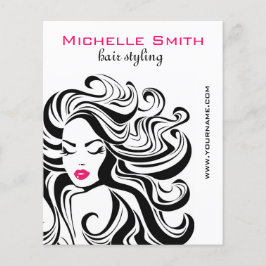 Flyer Elegante extensiones de pelo de cabello de estilo