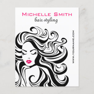 Flyer Elegante extensiones de pelo de cabello de estilo 