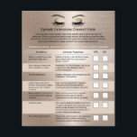 Flyer Elegante Extensiones Eyelash Gold Renuncia de resp<br><div class="desc">Exención de responsabilidad y liberación de los volantes de oro por extensión de Eyelash.</div>