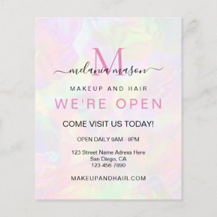 Flyer Elegante falso Holográfico Somos irlandeses abiert