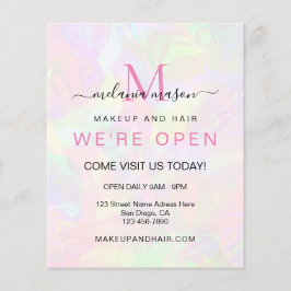 Flyer Elegante falso Holográfico Somos irlandeses abiert