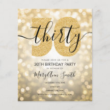 Elegante Fiesta del Oro Moderno Invitado a los 30 