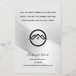 Flyer Elegante finca inmobiliaria plateada