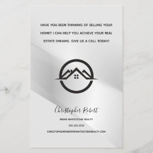 Flyer Elegante finca inmobiliaria plateada