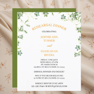 Flyer Elegante Floral Bellflower Presupuesto Ensayo Cena