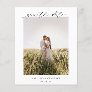 Flyer Elegante foto clásica boda de presupuesto salva la