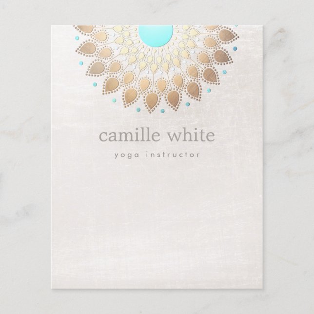 Flyer Elegante Gold Lotus Natural Health and Beauty Spa (Frente)