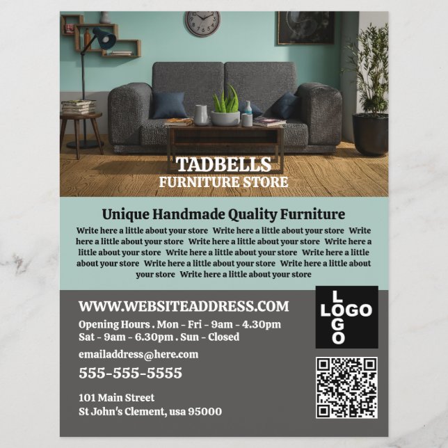 Flyer Elegante habitación - Ventas de la tienda de muebl (Frente)