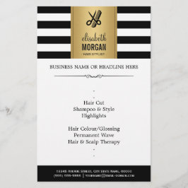 Flyer Elegante Hair Elegant Gold Black Stripes