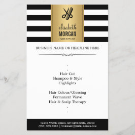 Flyer Elegante Hair Elegant Gold Black Stripes
