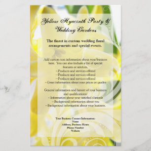 Flyer Elegante Hyacinth Amarillo con Swirl Blanco