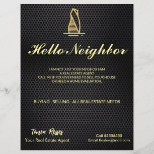 Flyer Elegante inmueble metálico negro