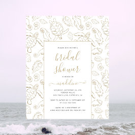 Flyer Elegante Invitación a ducha de novias en el océano