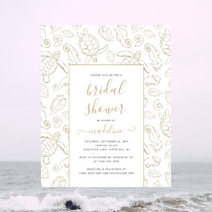 Flyer Elegante Invitación a ducha de novias en el océano