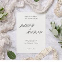 Elegante invitación a la boda en blanco y negro