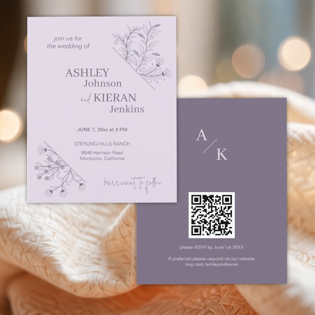 Flyer Elegante invitación al presupuesto Boda de Lavanda (Subido por el creador)