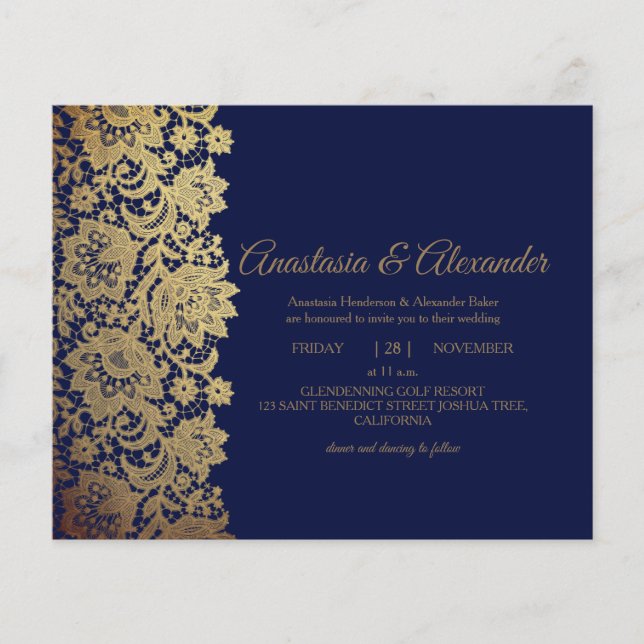Flyer Elegante invitación presupuestaria a la ceremonia  (Frente)