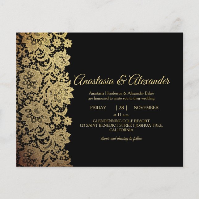 Flyer Elegante invitación presupuestaria a la ceremonia  (Frente)
