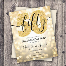 Flyer Elegante invitada a la fiesta de cumpleaños 50 del