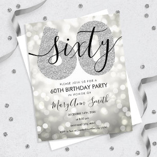 Flyer Elegante invitada de fiesta de cumpleaños 60 de pl
