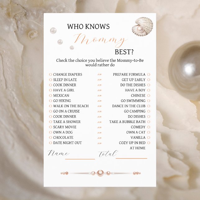 Flyer Elegante juego de Baby Shower Pearl Coastal que sa (Subido por el creador)