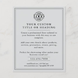 Flyer Elegante logotipo de negocios Gris claro promocion
