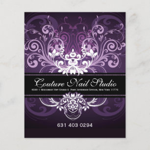 Flyer Elegante marco vintage negro morado y blanco de to