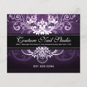 Flyer Elegante marco vintage negro morado y blanco de to