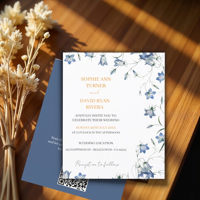 Flyer Elegante matrimonio floral de flores de Bellflower (Subido por el creador)