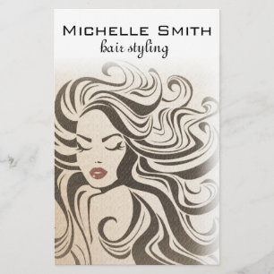 Flyer Elegante Moda Sepia Wavy Hairstyle Extensiones de 