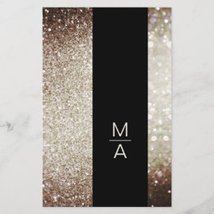 Flyer Elegante Monogramo Silber Gold