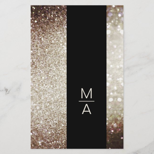 Flyer Elegante Monogramo Silber Gold (Frente)