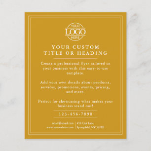 Flyer Elegante Mostaza Yellow Business Logo Promocional
