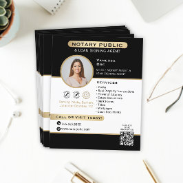 Flyer Elegante Notario Oro Negro Foto Comercialización d