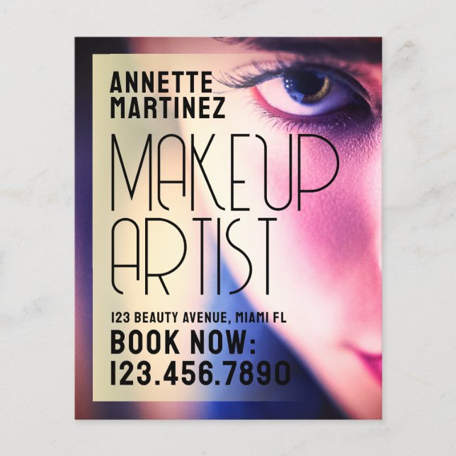 Flyer Elegante ojo de belleza moderno (Frente)