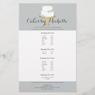 Flyer Elegante pastel blanco con decoración de pasteles 