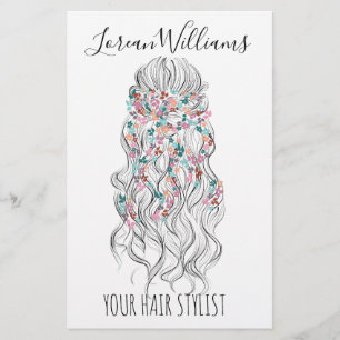 Flyer Elegante Pastel Bride Wavy Hair Estilo Floral